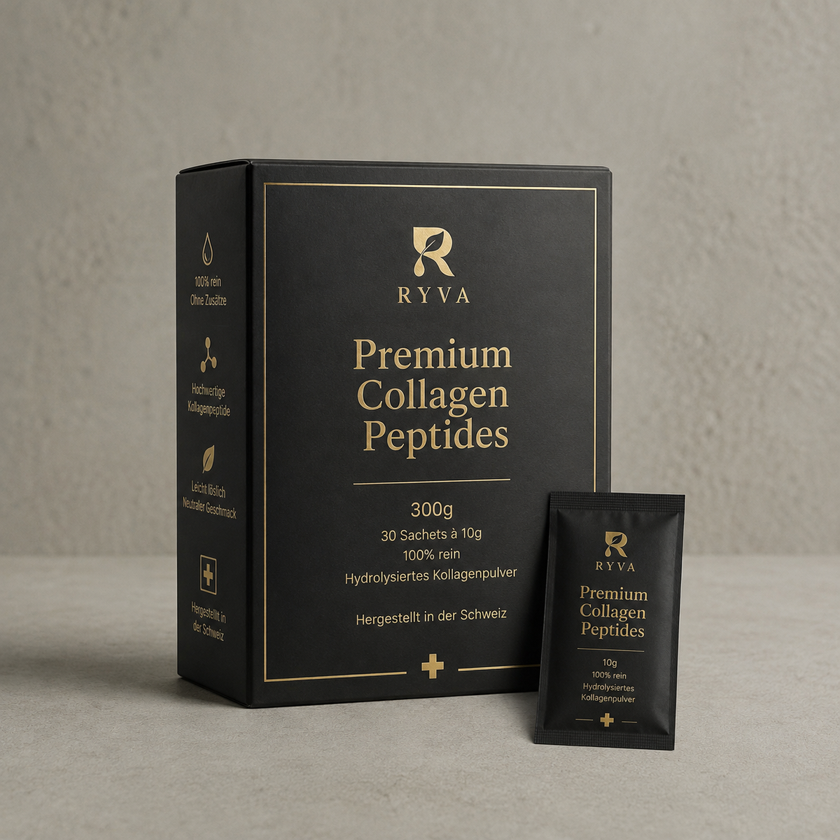 RYVA Premium Collagen Peptides | 300 g = 30 x 10 g Sachets